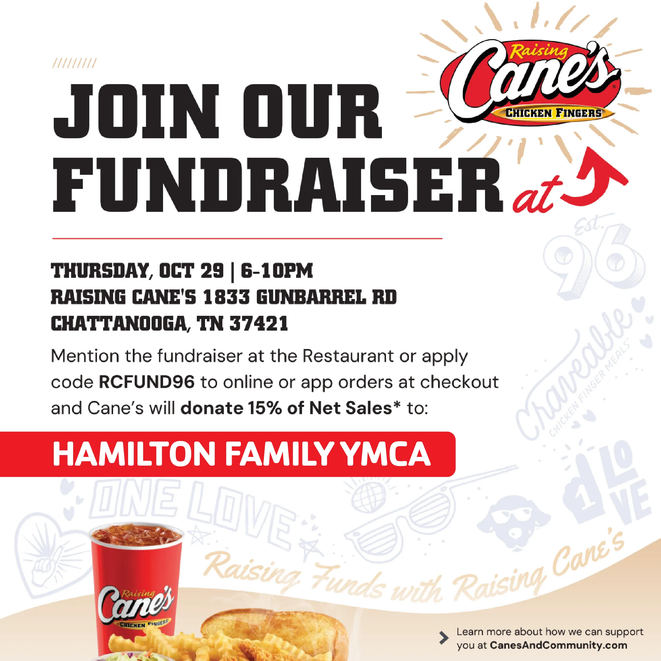 Cane's Fundraiser Hamilton Y